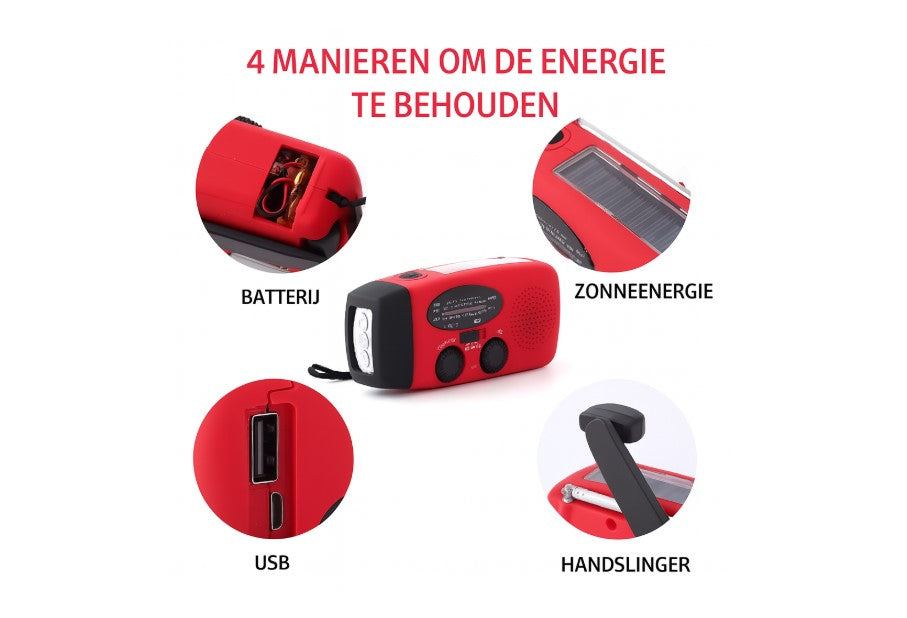 Noodradio met Powerbank & Zaklamp